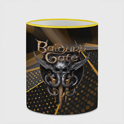 Кружка 3D Baldurs Gate 3 logo dark gold geometry, цвет: 3D-желтый кант — фото 2