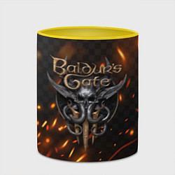 Кружка 3D Baldurs Gate 3 logo fire, цвет: 3D-белый + желтый — фото 2