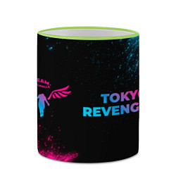 Кружка 3D Tokyo Revengers - neon gradient: надпись и символ, цвет: 3D-светло-зеленый кант — фото 2