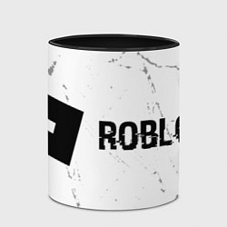Кружка 3D Roblox glitch на светлом фоне: надпись и символ, цвет: 3D-белый + черный — фото 2