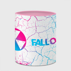 Кружка 3D Fallout neon gradient style: надпись и символ, цвет: 3D-белый + розовый — фото 2