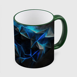 Кружка 3D Blue abstract ice, цвет: 3D-зеленый кант