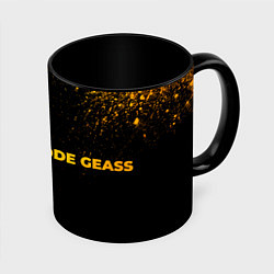 Кружка 3D Code Geass - gold gradient: надпись и символ, цвет: 3D-белый + черный