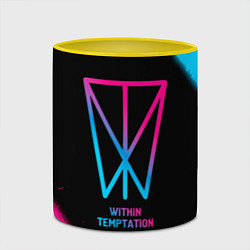 Кружка 3D Within Temptation - neon gradient, цвет: 3D-белый + желтый — фото 2