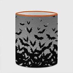 Кружка 3D Серый фон и летучие мыши, цвет: 3D-оранжевый кант — фото 2