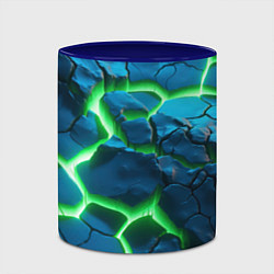 Кружка 3D Разлом зеленых плит, цвет: 3D-белый + синий — фото 2