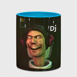 Кружка 3D Skibidi Toilet Dj, цвет: 3D-белый + небесно-голубой — фото 2