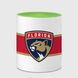 Кружка 3D Florida panthers - uniform - hockey, цвет: 3D-белый + светло-зеленый — фото 2
