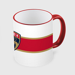 Кружка 3D Florida panthers - uniform - hockey, цвет: 3D-красный кант