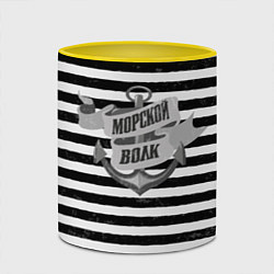 Кружка 3D Морской волк винтажный, цвет: 3D-белый + желтый — фото 2