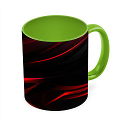 Кружка 3D Black and red, цвет: 3D-белый + светло-зеленый