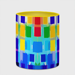 Кружка 3D Colorful strips - pop art - vogue, цвет: 3D-белый + желтый — фото 2