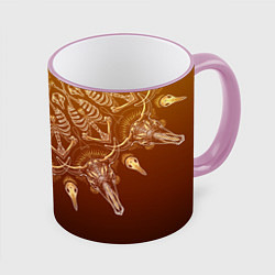 Кружка 3D Большая костяная мандала, цвет: 3D-розовый кант