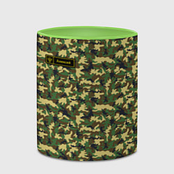 Кружка 3D Камуфляж флора - Алексей, цвет: 3D-белый + светло-зеленый — фото 2