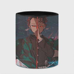 Кружка 3D Клинок рассекающий демонов Tanjirou Kamado, цвет: 3D-белый + черный — фото 2