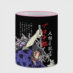 Кружка 3D Кокушибо самурай - Клинок демонов, цвет: 3D-розовый кант — фото 2