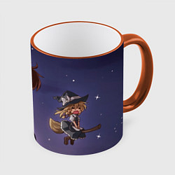 Кружка 3D Touhou Project Reimu Hakurei Marisa Kirisame, цвет: 3D-оранжевый кант