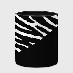 Кружка 3D Полосы зебры с черным, цвет: 3D-белый + черный — фото 2