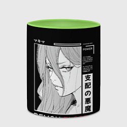 Кружка 3D Модель Пауэр - Человек бензопила, цвет: 3D-белый + светло-зеленый — фото 2