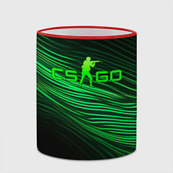 Кружка 3D CSGO green lines logo, цвет: 3D-красный кант — фото 2