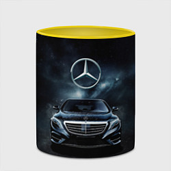 Кружка 3D Mercedes Benz black, цвет: 3D-белый + желтый — фото 2