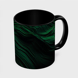 Кружка 3D Dark green texture, цвет: 3D-белый + черный