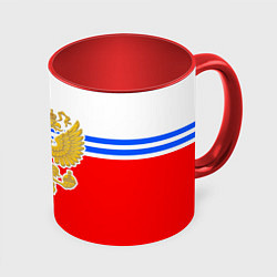 Кружка цветная Герб Российской Федерации - полосы