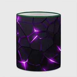 Кружка 3D Неоновые плиты с фиолетовым свечением, цвет: 3D-зеленый кант — фото 2