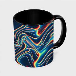Кружка 3D Abstract waves, цвет: 3D-белый + черный