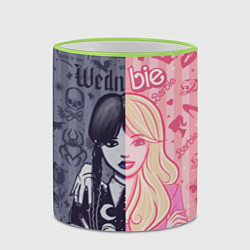 Кружка 3D Барби и Уэнсдей - мои две личности: в стиле тату, цвет: 3D-светло-зеленый кант — фото 2