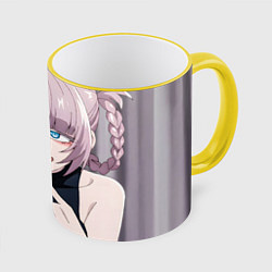 Кружка 3D Yofukashi no Uta Надзуна Нанакуса, цвет: 3D-желтый кант