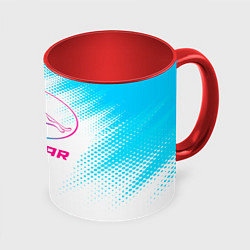 Кружка 3D Jaguar neon gradient style, цвет: 3D-белый + красный