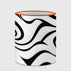 Кружка 3D Анималистическая абстракция зебры, цвет: 3D-оранжевый кант — фото 2