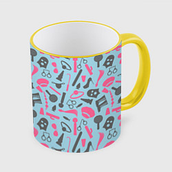 Кружка 3D БДСМ - игрушки, цвет: 3D-желтый кант