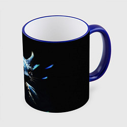 Кружка 3D Кот дракон, цвет: 3D-синий кант