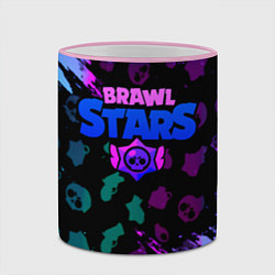 Кружка 3D Brawl stars neon logo, цвет: 3D-розовый кант — фото 2