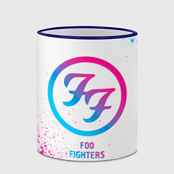 Кружка 3D Foo Fighters neon gradient style, цвет: 3D-синий кант — фото 2