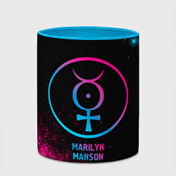Кружка 3D Marilyn Manson - neon gradient, цвет: 3D-белый + небесно-голубой — фото 2