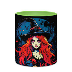 Кружка 3D Ведьма с красными волосами, цвет: 3D-белый + светло-зеленый — фото 2
