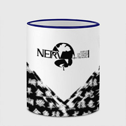 Кружка 3D Евангелион логотип Nerv anime, цвет: 3D-синий кант — фото 2