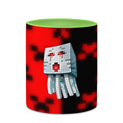Кружка 3D Майнкарфт топ игра пиксели, цвет: 3D-белый + светло-зеленый — фото 2