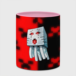 Кружка 3D Майнкарфт топ игра пиксели, цвет: 3D-белый + розовый — фото 2