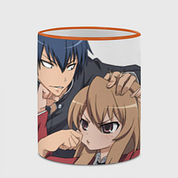 Кружка 3D Toradora Тайга Рюдзи, цвет: 3D-оранжевый кант — фото 2