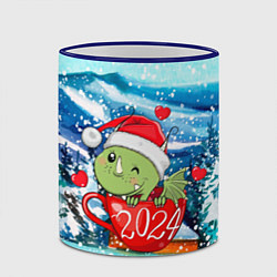 Кружка 3D Милый дракончик в кружке, цвет: 3D-синий кант — фото 2