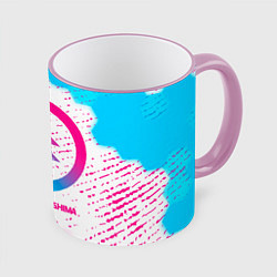 Кружка 3D Ghost of Tsushima neon gradient style, цвет: 3D-розовый кант