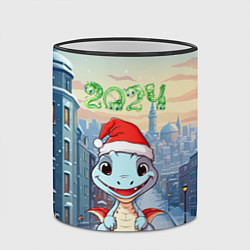 Кружка 3D Праздничный дракон 2024, цвет: 3D-черный кант — фото 2