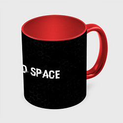 Кружка 3D Dead Space glitch на темном фоне по-горизонтали, цвет: 3D-белый + красный