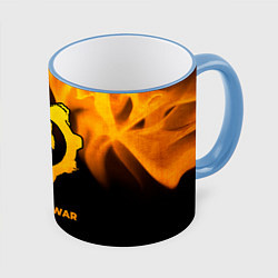 Кружка 3D Gears of War - gold gradient, цвет: 3D-небесно-голубой кант