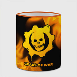 Кружка 3D Gears of War - gold gradient, цвет: 3D-оранжевый кант — фото 2