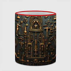 Кружка 3D Паттерн в древне-египетском стиле, цвет: 3D-красный кант — фото 2